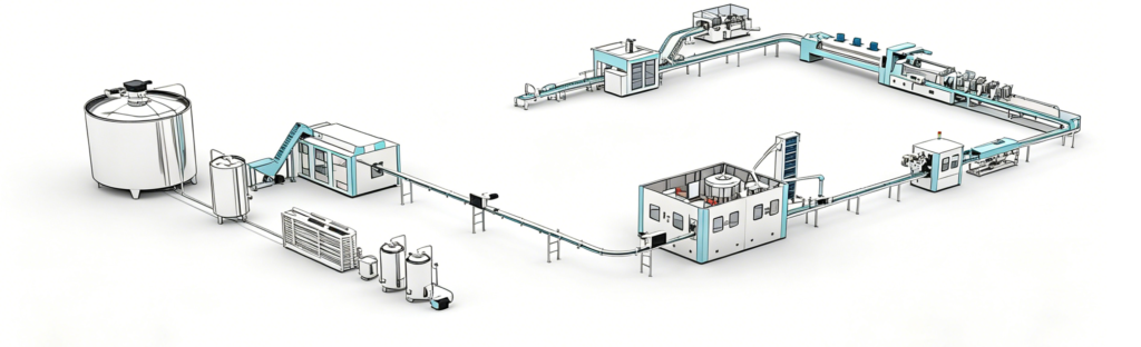 automatic water filling and packaging line